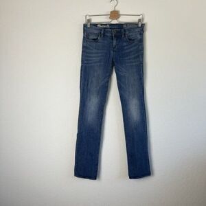 Madewell Low Rise Rail Straight Leg Denim Blue Jeans Women's 26 Dark Wash